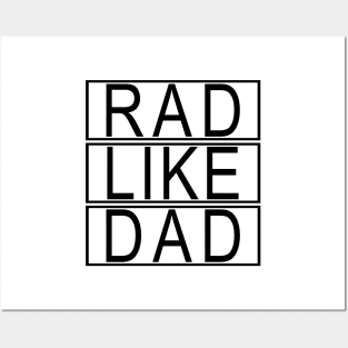 Funny Rad Like Dad, Matching Father Son, Daughter Kids Rad Dad Posters and Art